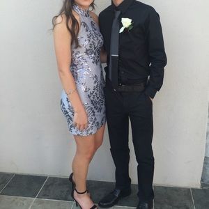 Grey/Silver Homecoming - Prom Dress